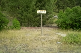 Site of Adra Station, Kettle Valley Railway Naramata Section, 2010-08.